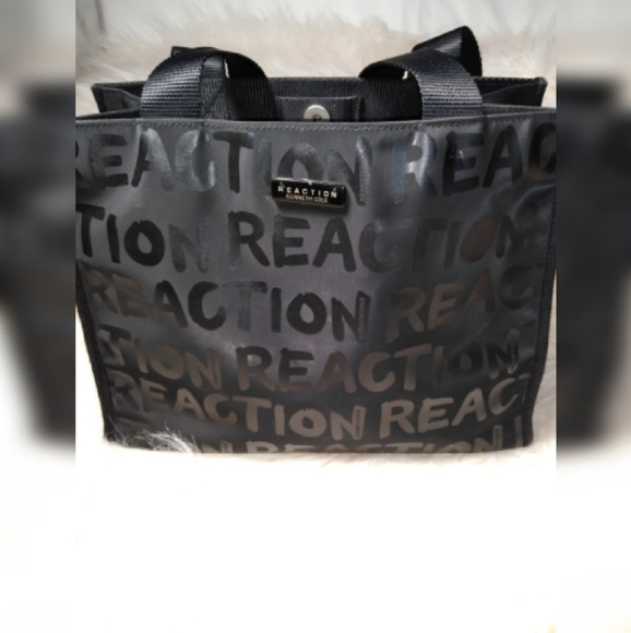 Kenneth Cole Reaction black printed tote bag. - Picture 3 of 7